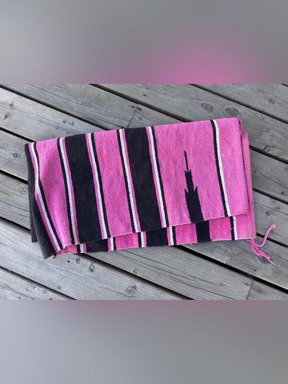 Horse Tack - Pink Fold Over Navajo Western Saddle Blanket